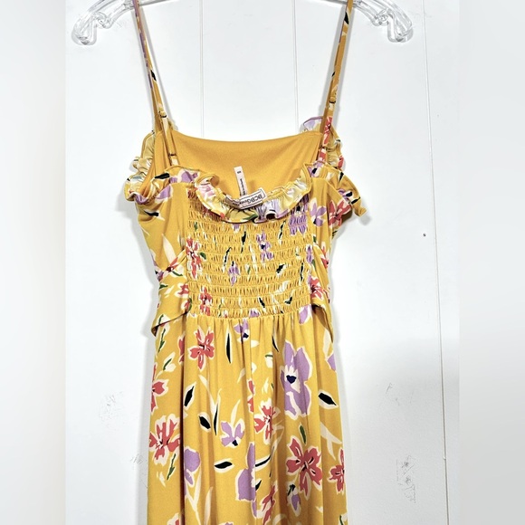 BCBGeneration Floral Colorful Jumpsuit with Square Neck and Ruffle Trim XXS - Picture 8 of 14